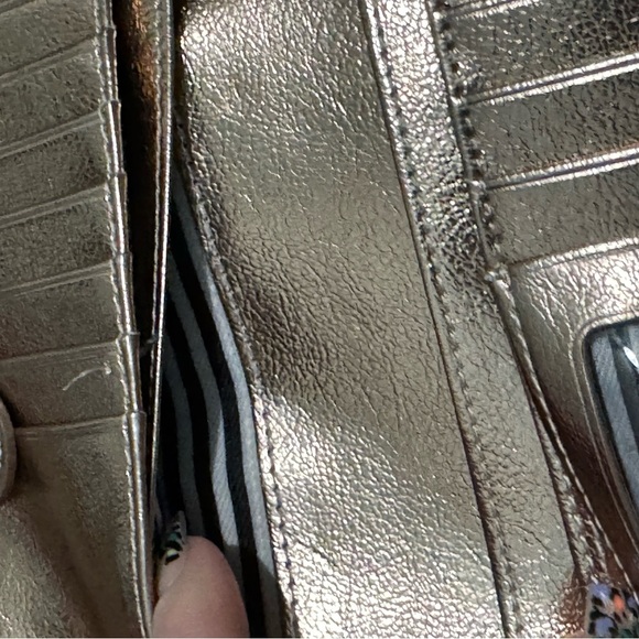 Kate Spade Metallic Cameron Saffiano Leather Rose Gold wallet. - Picture 6 of 10